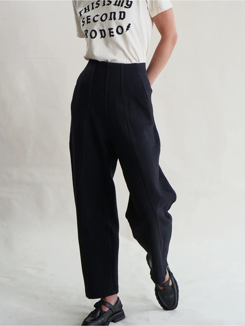 PROCHE studios Aldous Barrel Jogger Cream cotton pants Textured Trousers - Picture 6 of 12